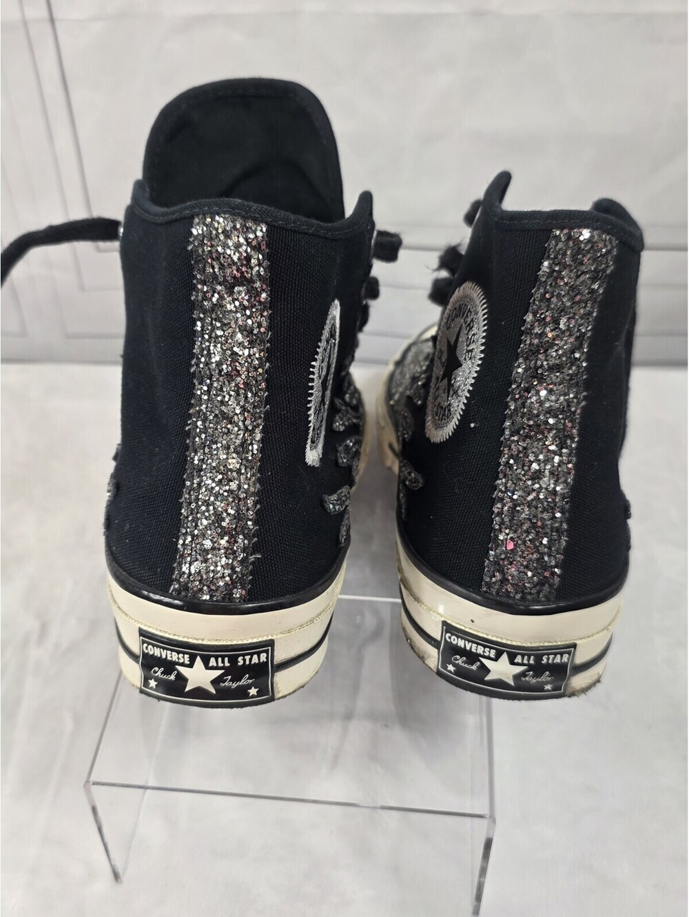Converse Chuck 70 High Top Archival Glitter Flame Black Womens 569387C - Picture 5 of 7